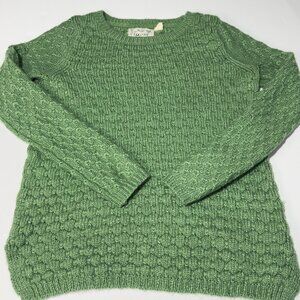 Field Flower Anthropologie Green Knit Long Sleeve Sweater Size XS Wool Mohair